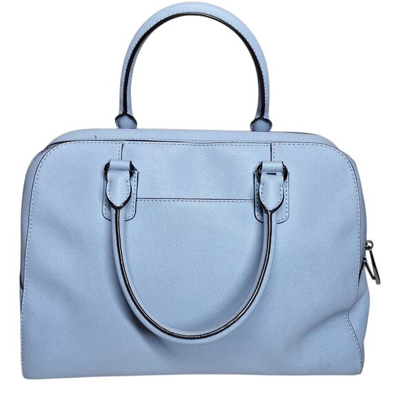 Michael Kors Saffiano Stud Large Satchel Crossbody Purse dome bag pastel blue - Picture 5 of 7